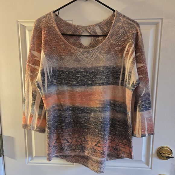 PerSeption Concept Fine Knit Sweater Top Womens size Large 3/4 Sleeve No Tags - Picture 1 of 2